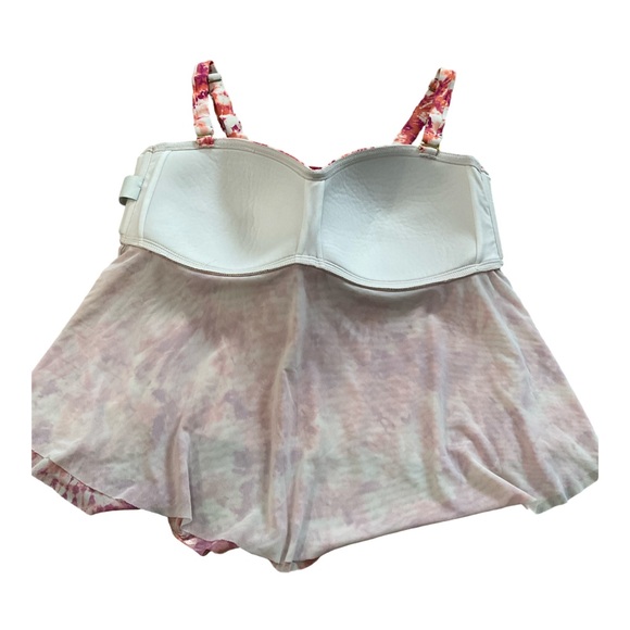 Time and Tru SWIM layered Pink and Orange Tankini bathing suit Top 1X 16/18W - Picture 7 of 11